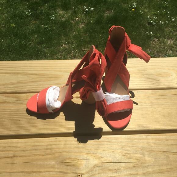 Call It Spring Defuria Ankle Wrap Sandal Orange 7 - Picture 5 of 16